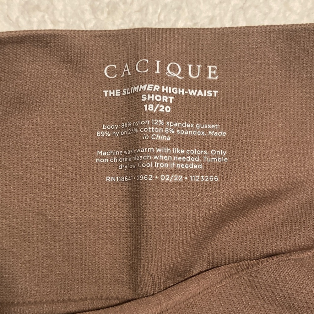 NWT Cacique Lane Bryant Taupe Slimmer High Waste Shorts Body Shaper Size 18/20 - Picture 5 of 7